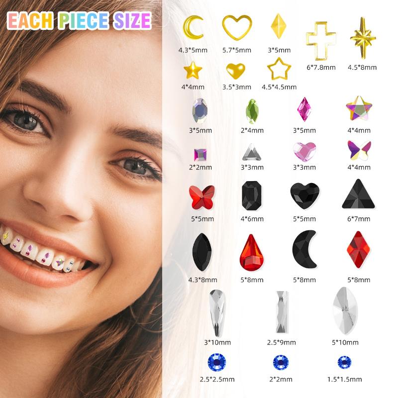1 Set Dental Tooth Gems Crysta - đánh giá và giá Tooth Gem Kit
