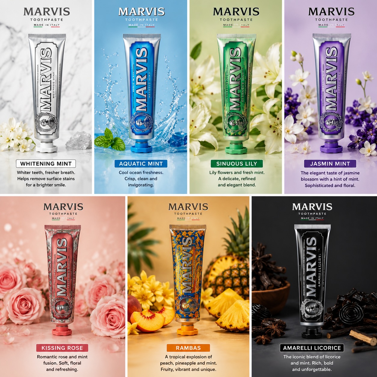 Marvis Whitening Healtmint Fre - đánh giá và giá Teeth Whitening Marvis Toothpaste