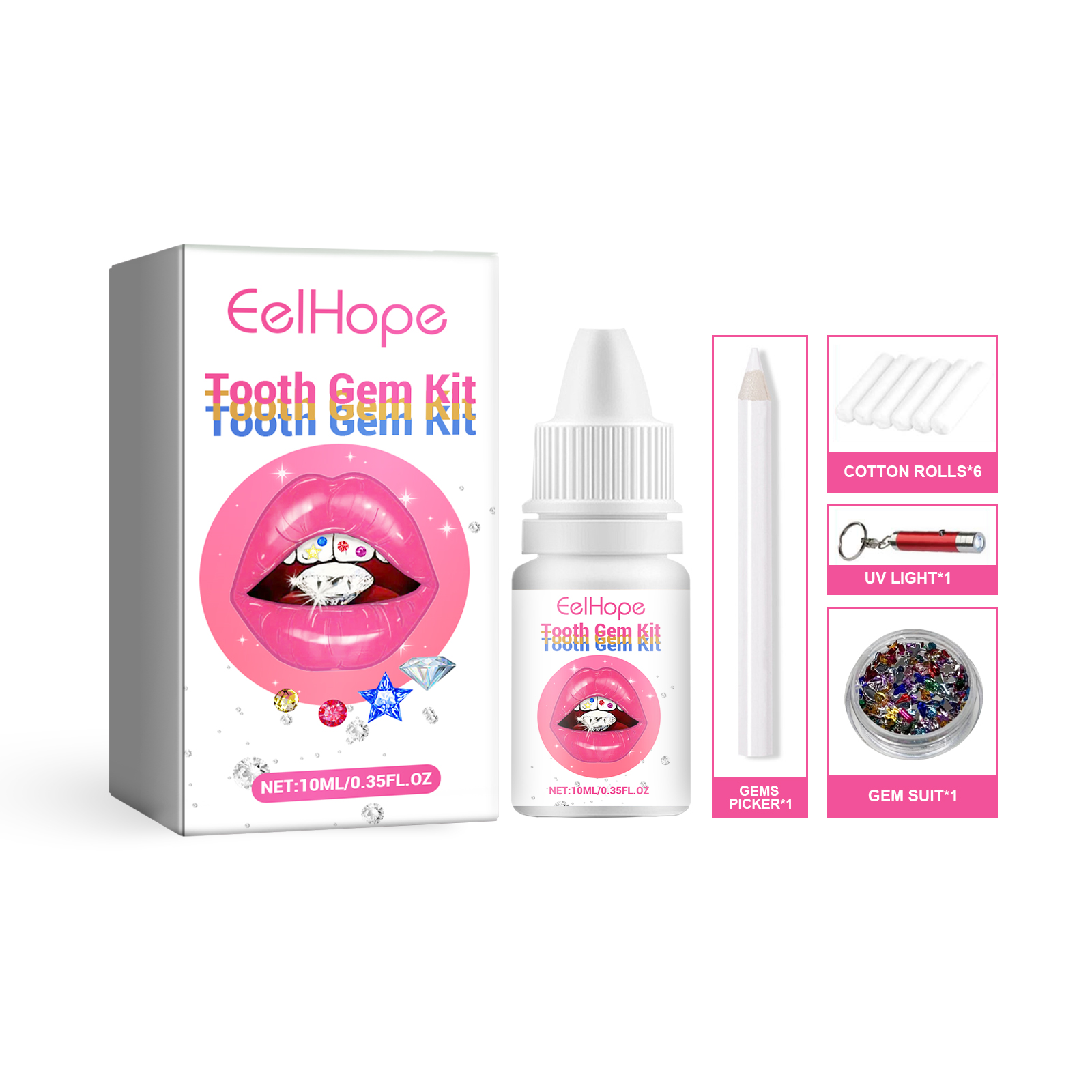 DIY Tooth Gems Kit With Glue A - đánh giá và giá Tooth Gem Kit