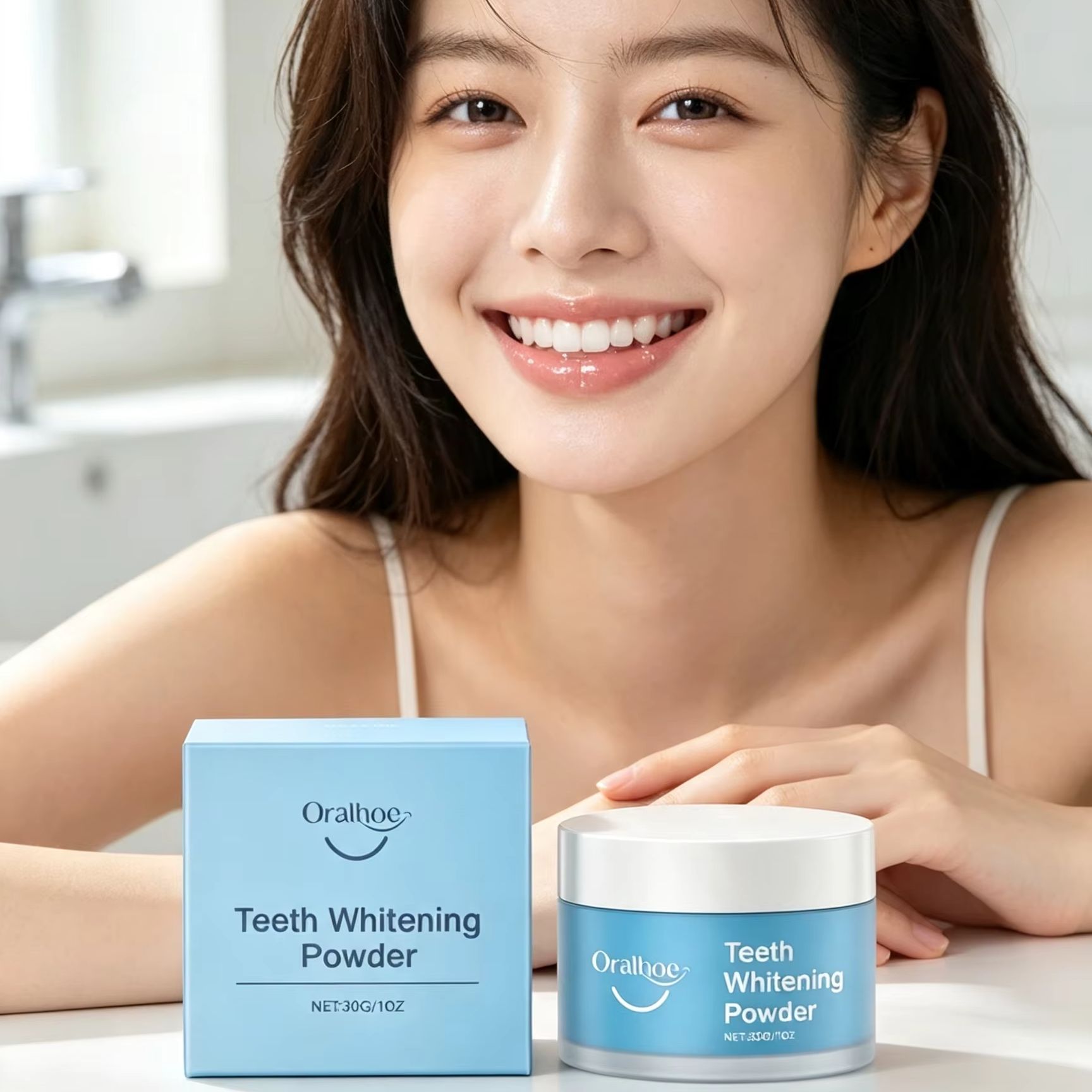 Oralhoe Tooth Powder for Brush - đánh giá và giá Teeth Whitening Flash