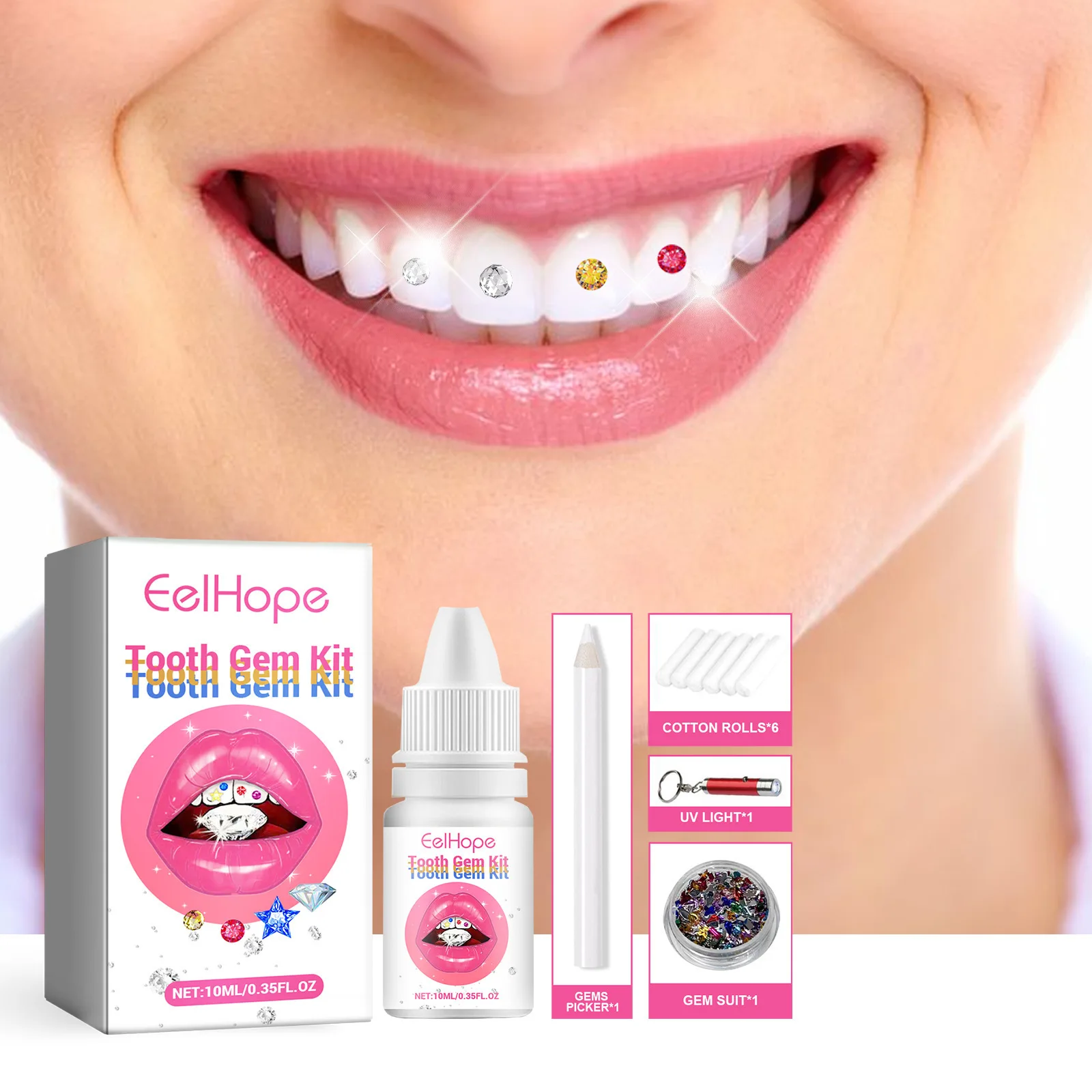 Tooth Jewelry Kit DIY Clear Pr - đánh giá và giá Tooth Gem Kit