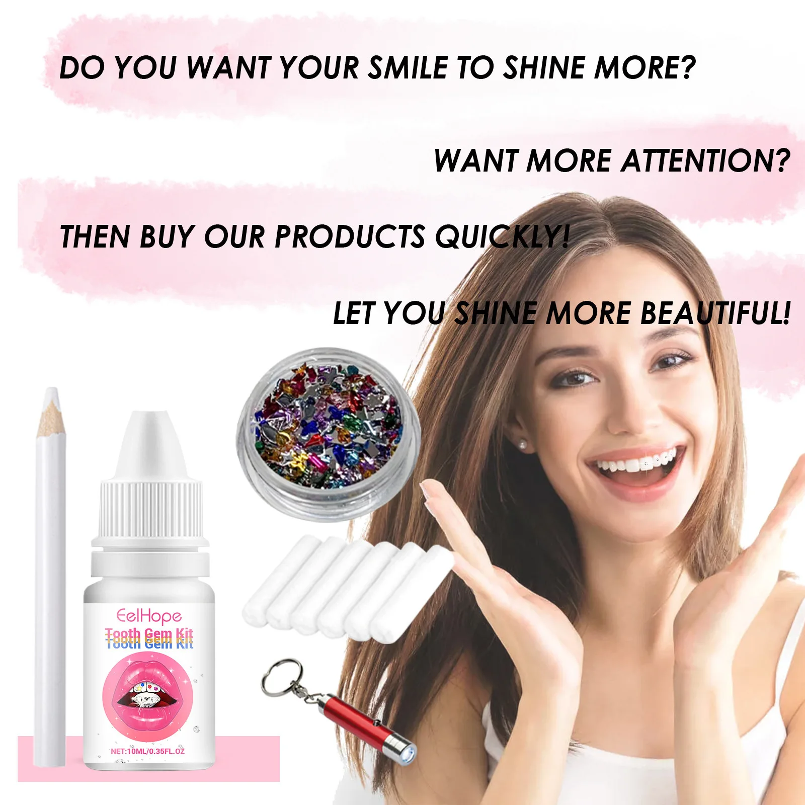 Tooth Jewelry Kit DIY Clear Pr - đánh giá và giá Tooth Gem Kit
