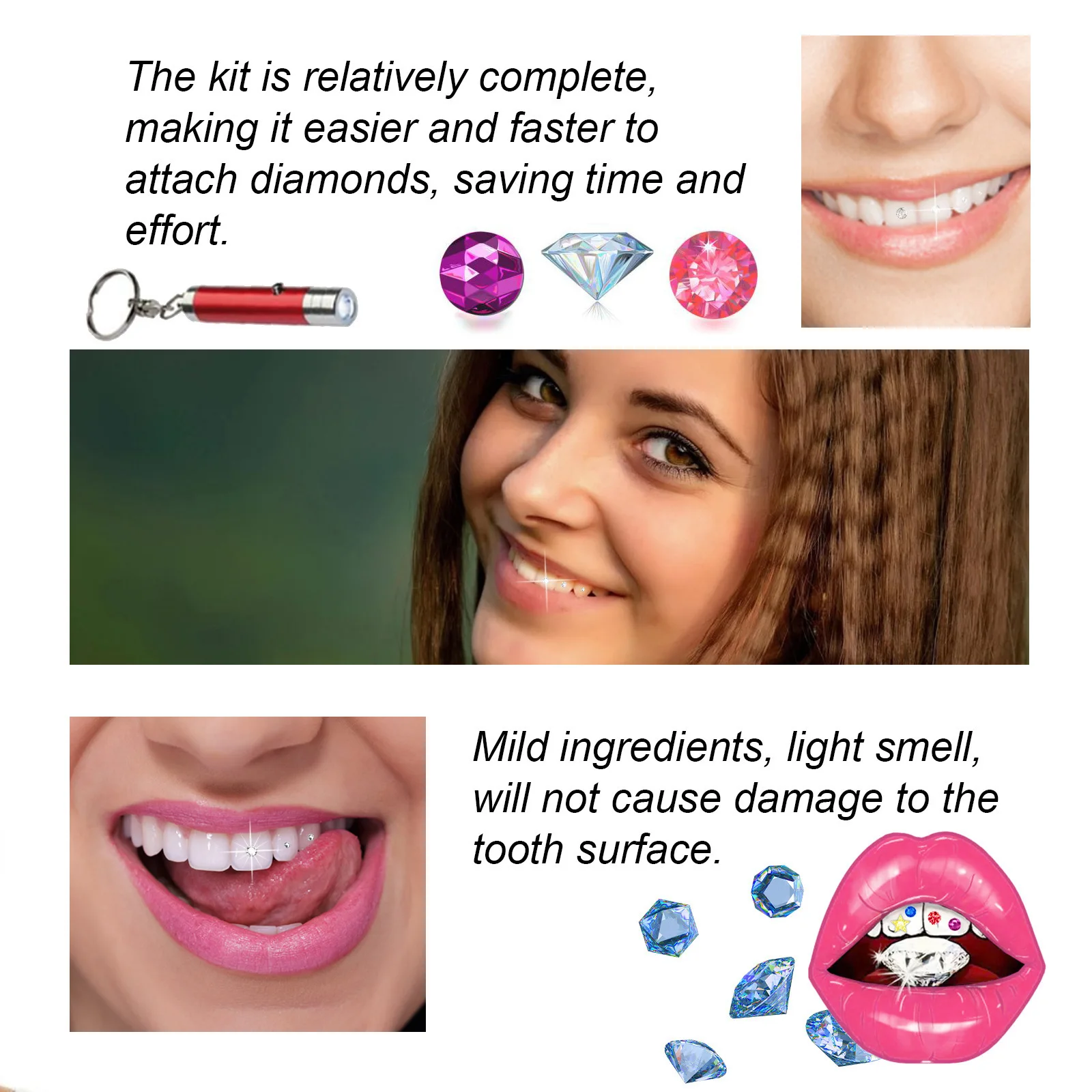 Tooth Jewelry Kit DIY Clear Pr - đánh giá và giá Tooth Gem Kit